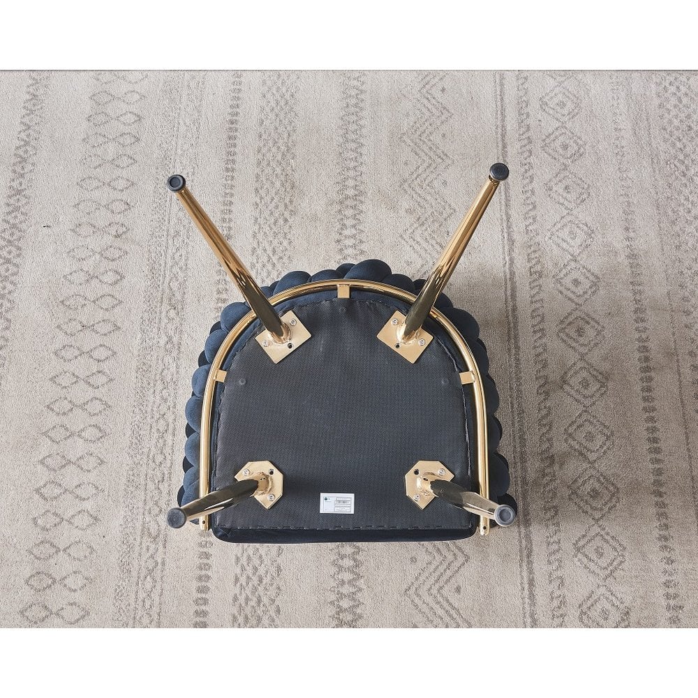 Roma Knot LUX Velvet Dining Chair - Plush Upholstery with Gold Frame