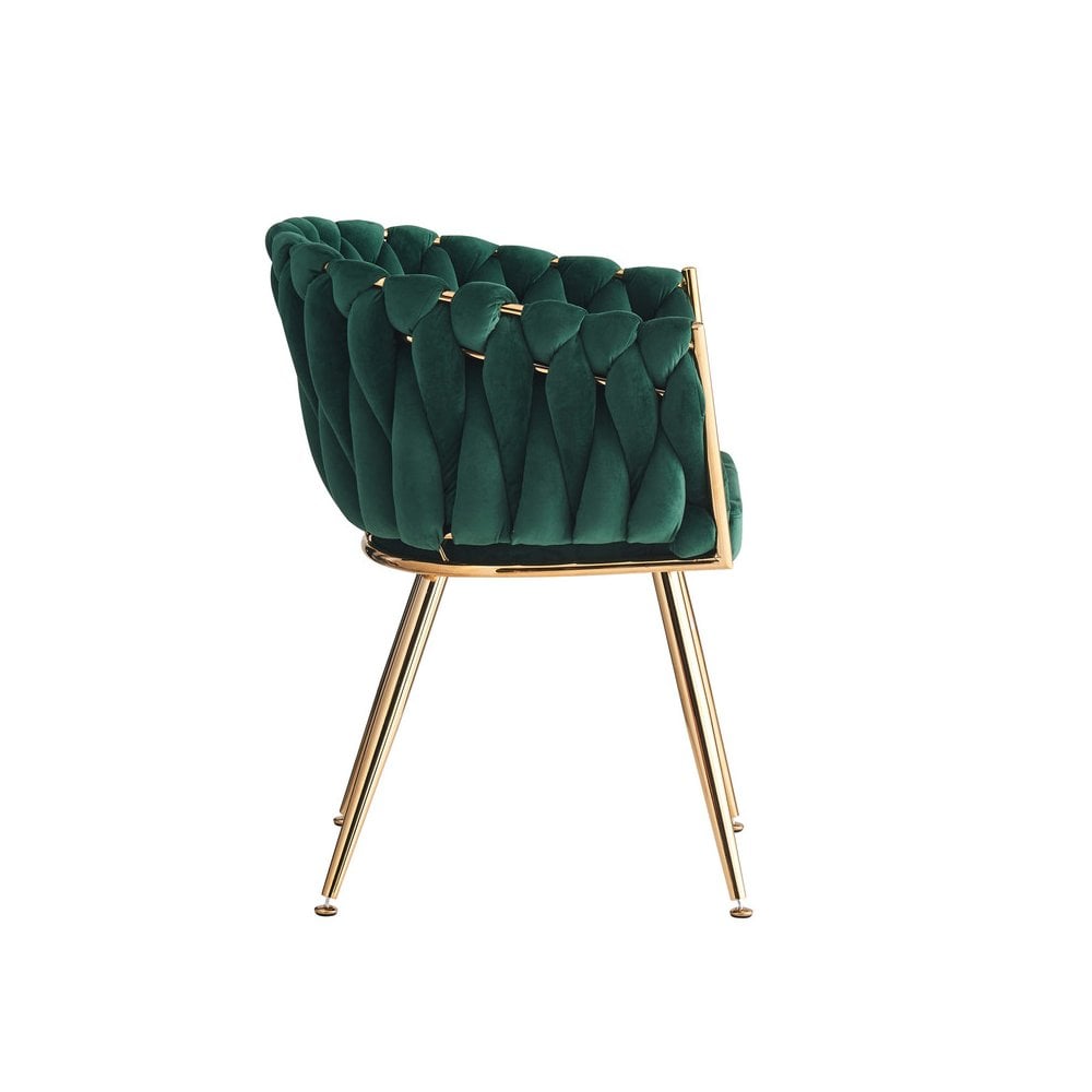 Roma Knot LUX Velvet Dining Chair - Plush Upholstery with Gold Frame