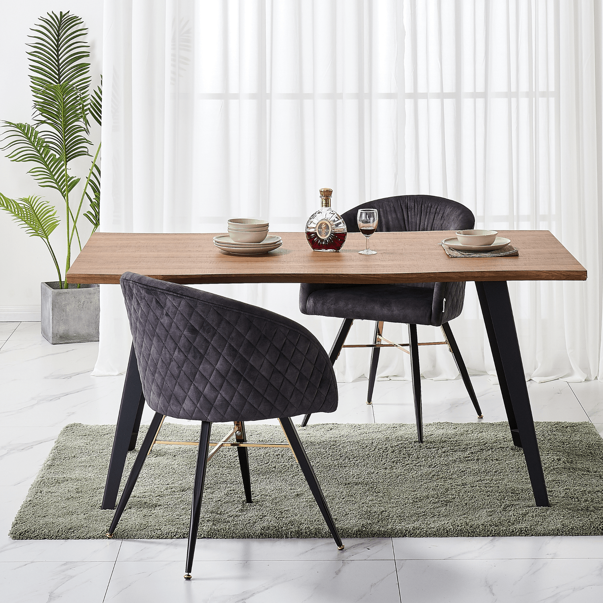 Vittorio LUX Velvet Dining Chair with Metal Legs - Perfect for Dining Room Living Room - PN Home