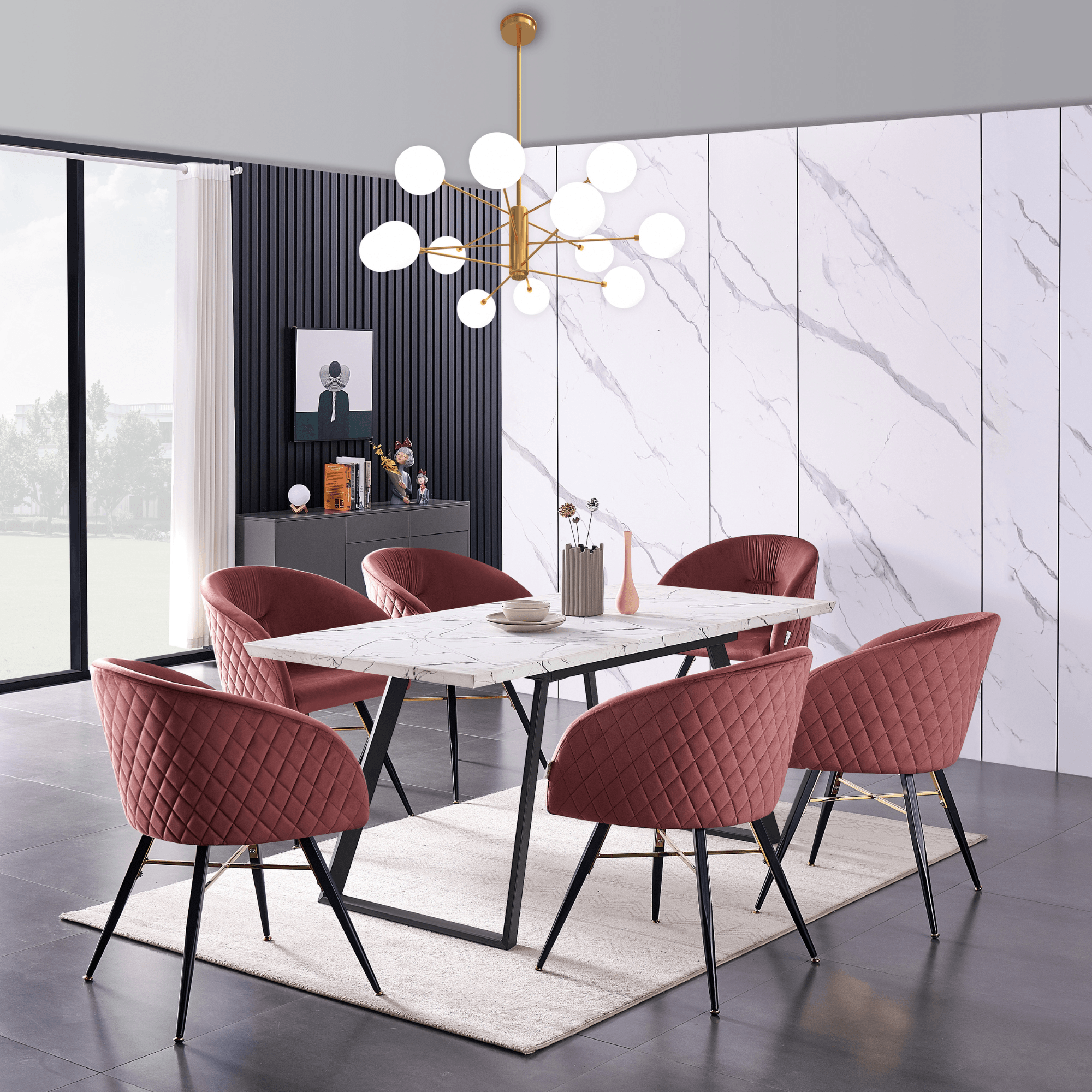 Vittorio LUX Velvet Dining Chair with Metal Legs - Perfect for Dining Room Living Room - PN Home