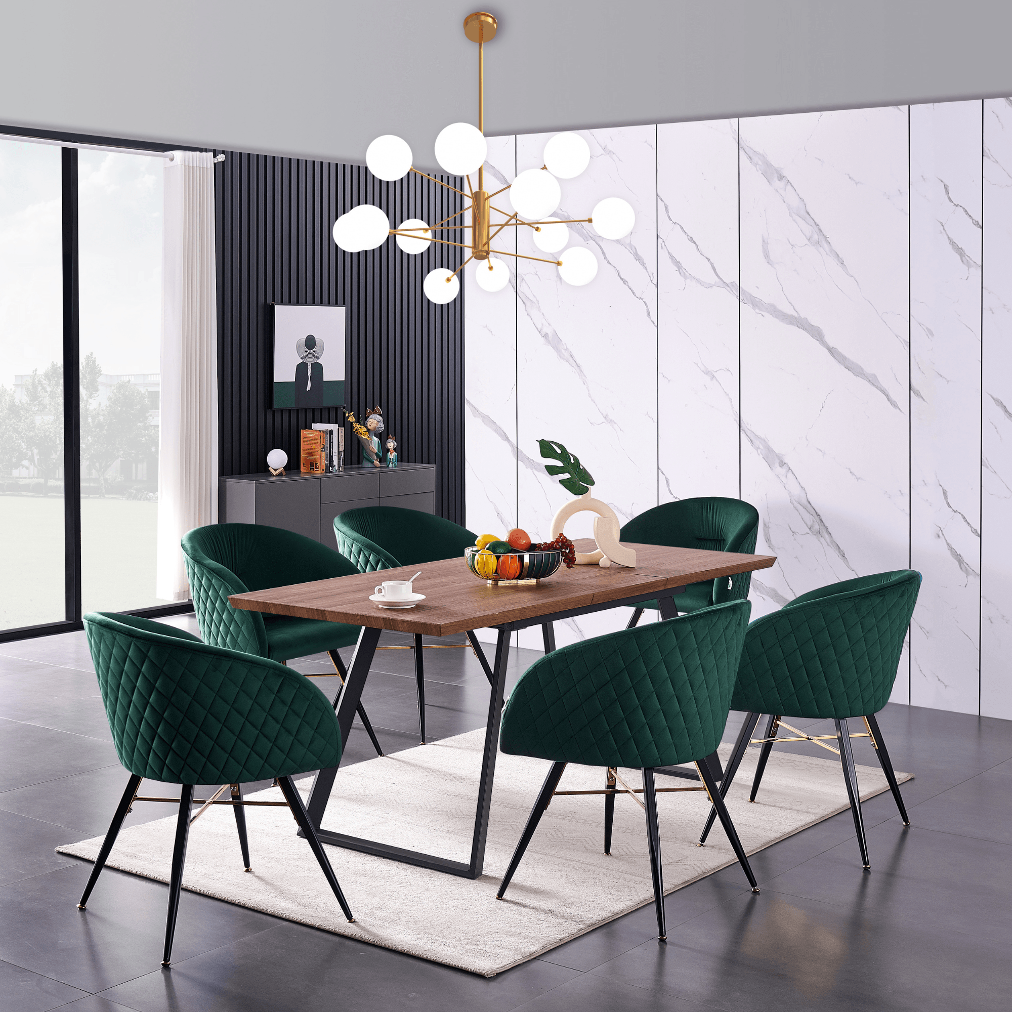Vittorio LUX Velvet Dining Chair with Metal Legs - Perfect for Dining Room Living Room - PN Home