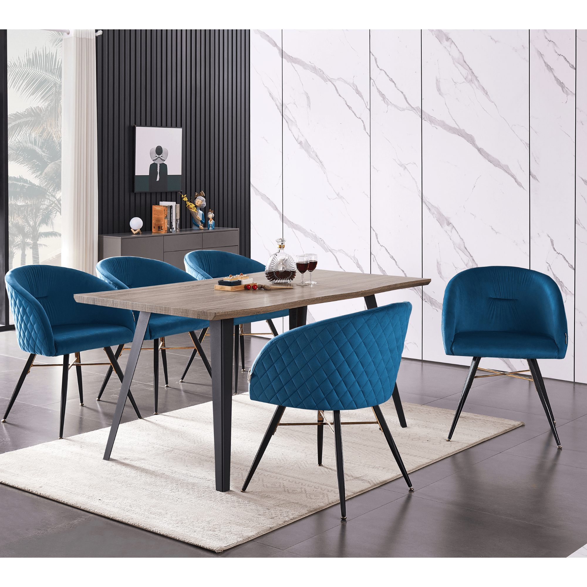 Vittorio LUX Velvet Dining Chair with Metal Legs - Perfect for Dining Room Living Room - PN Home
