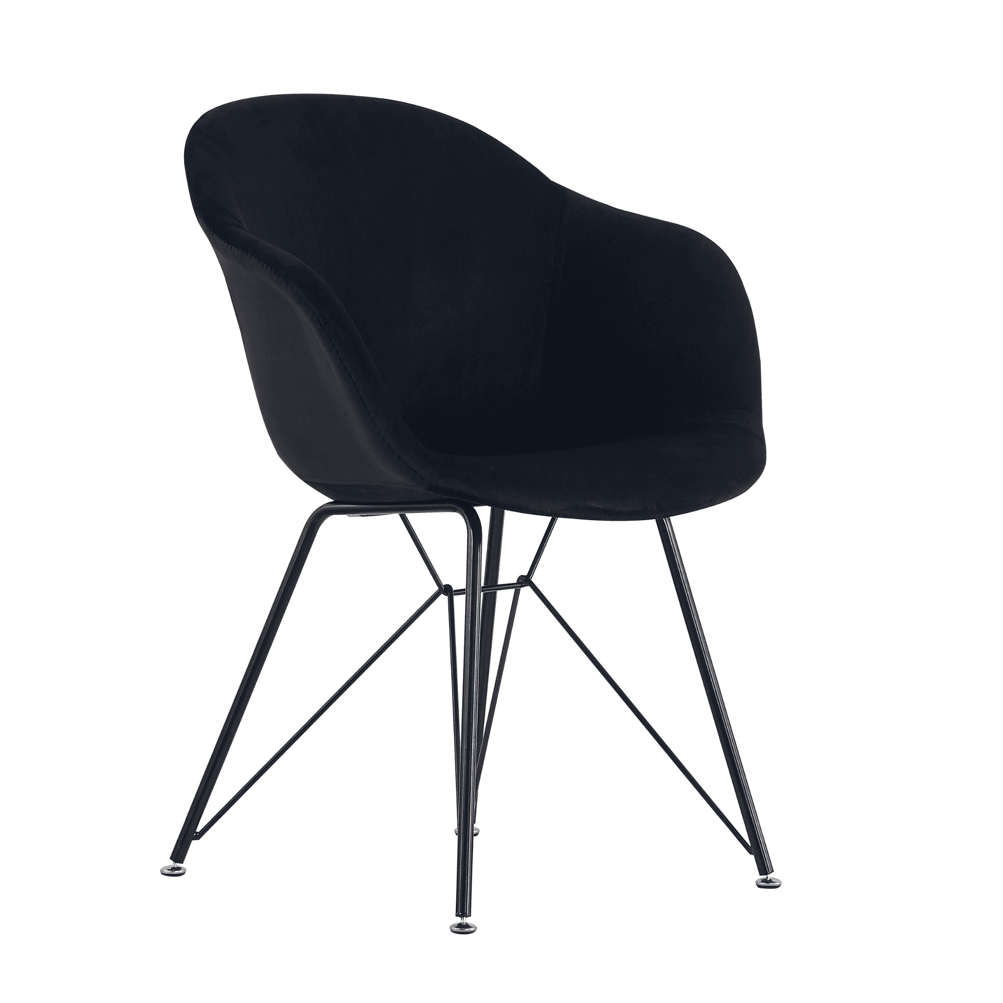 Valentina Dallas Dining Table Chairs Set of 4 - An Oak Dining Table & Set of 4 Black Velvet Dining Chairs - PN Home