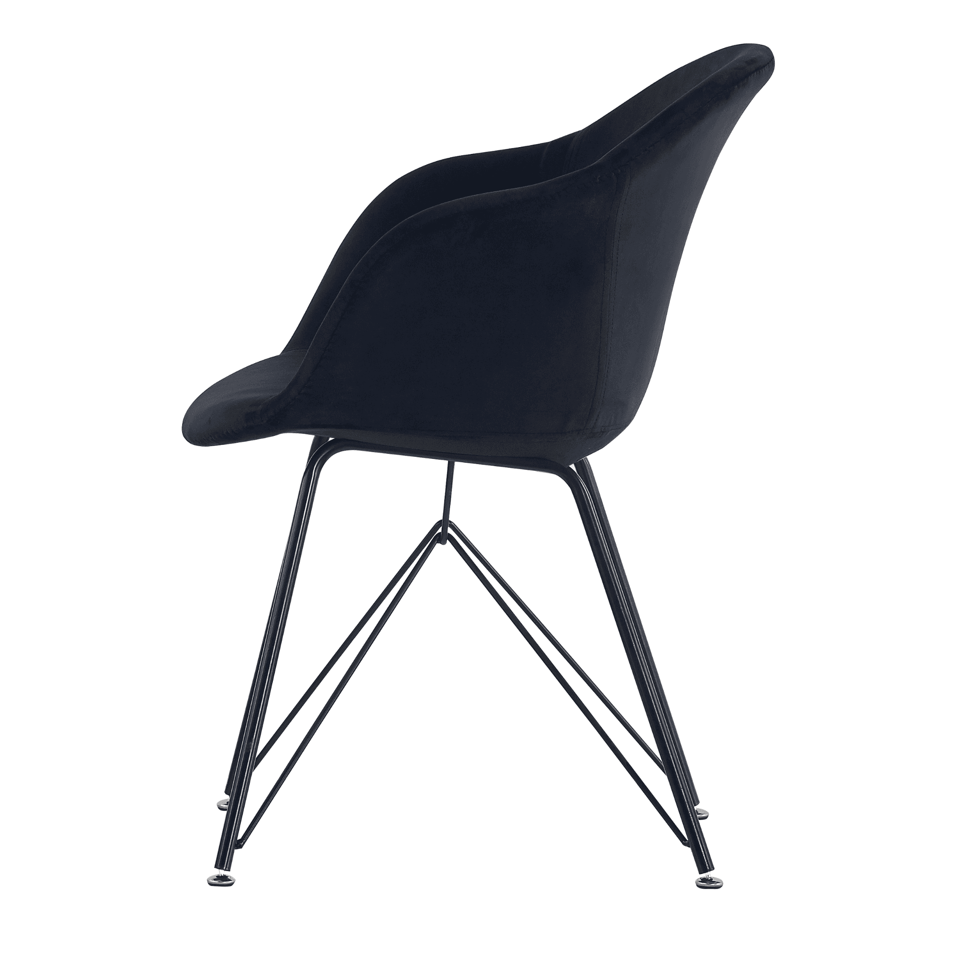 Valentina Dallas Dining Table Chairs Set of 4 - An Oak Dining Table & Set of 4 Black Velvet Dining Chairs - PN Home