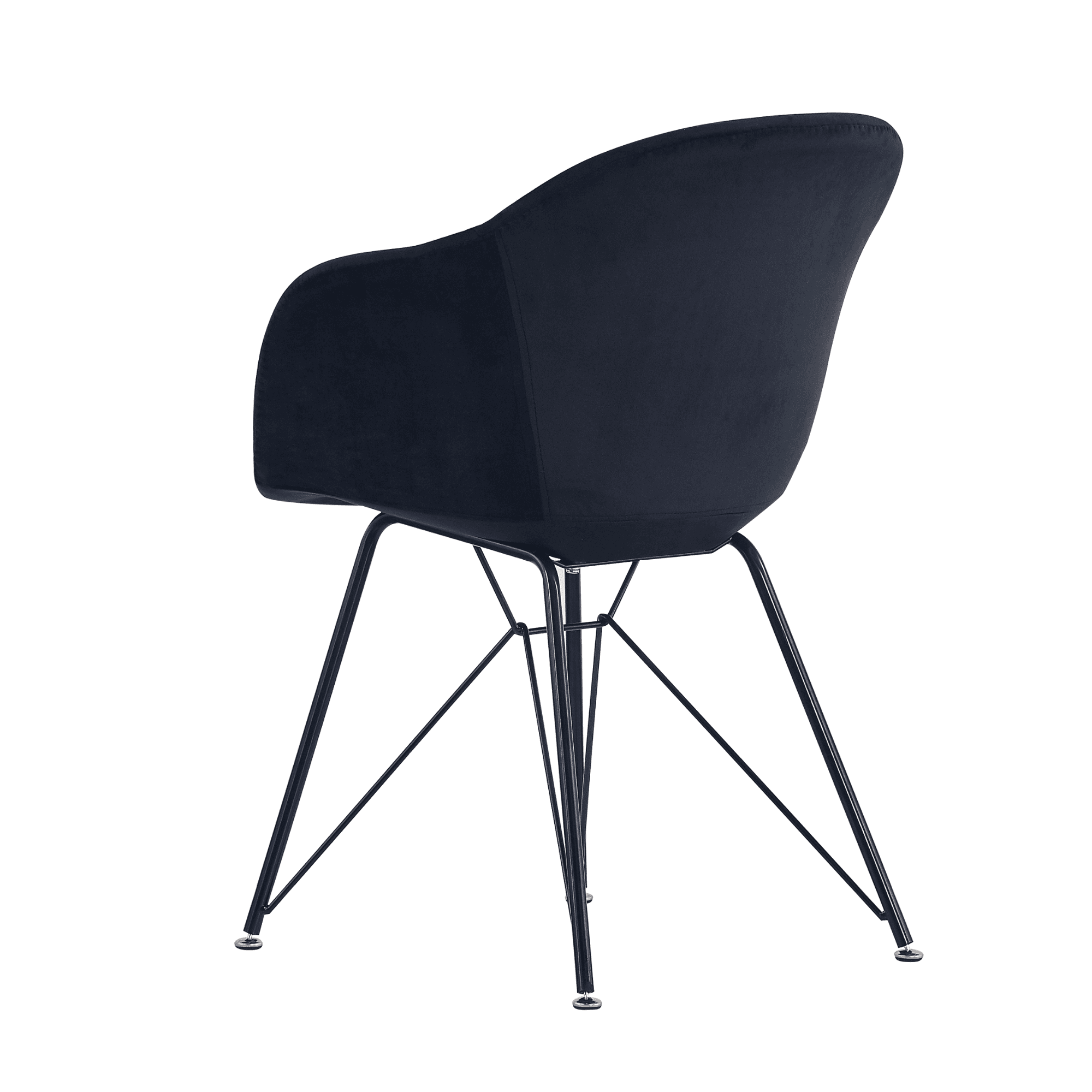 Valentina Dallas Dining Table Chairs Set of 4 - An Oak Dining Table & Set of 4 Black Velvet Dining Chairs - PN Home