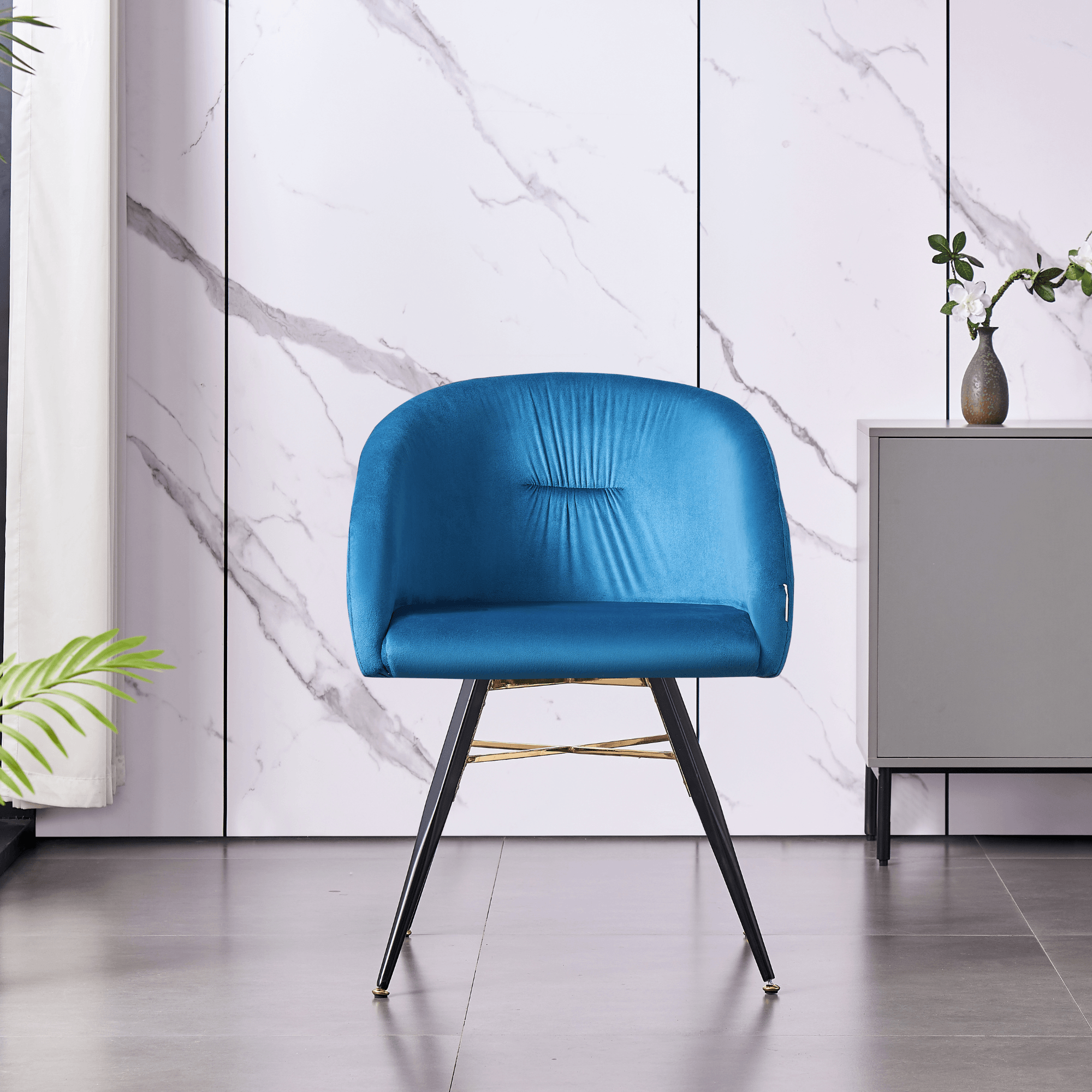 Vittorio LUX Velvet Dining Chair with Metal Legs - Perfect for Dining Room Living Room - PN Home