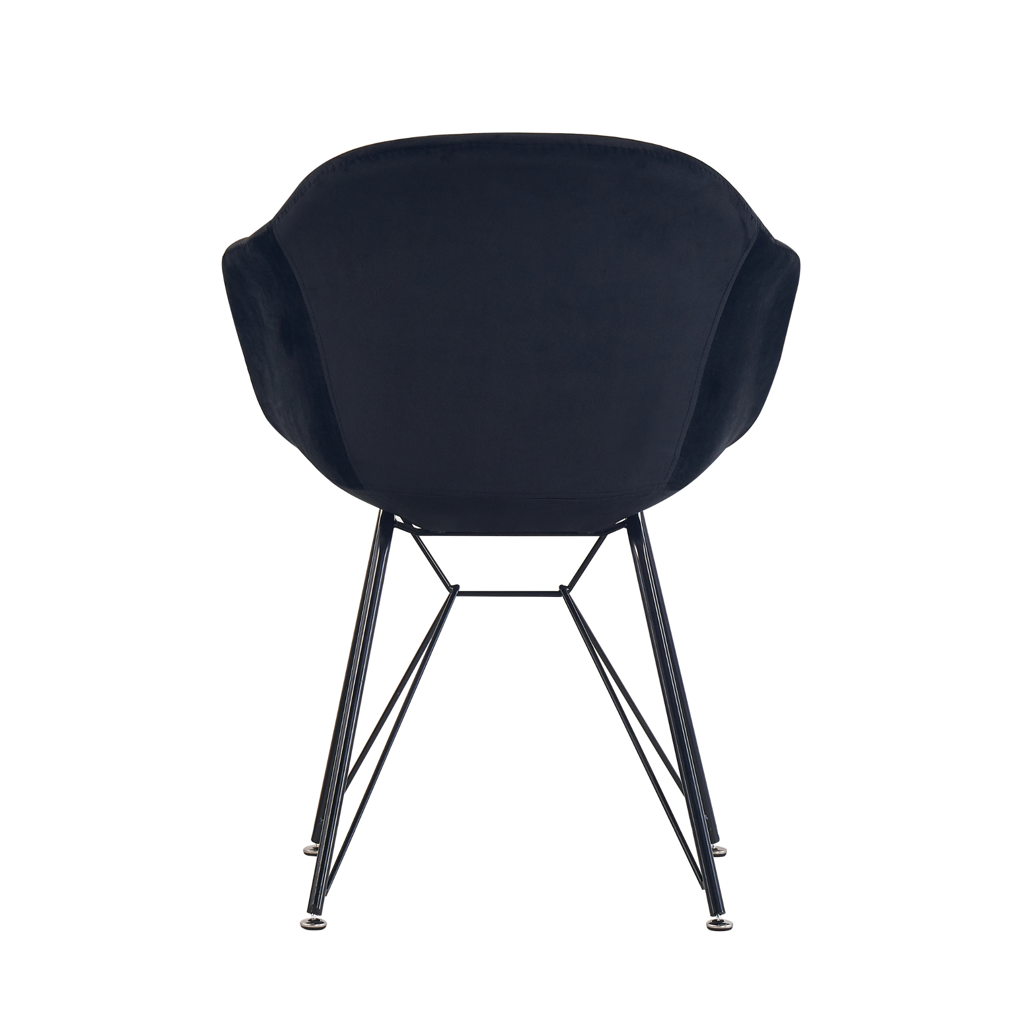 Valentina Halo White Dining Set with 4 Velvet Chairs