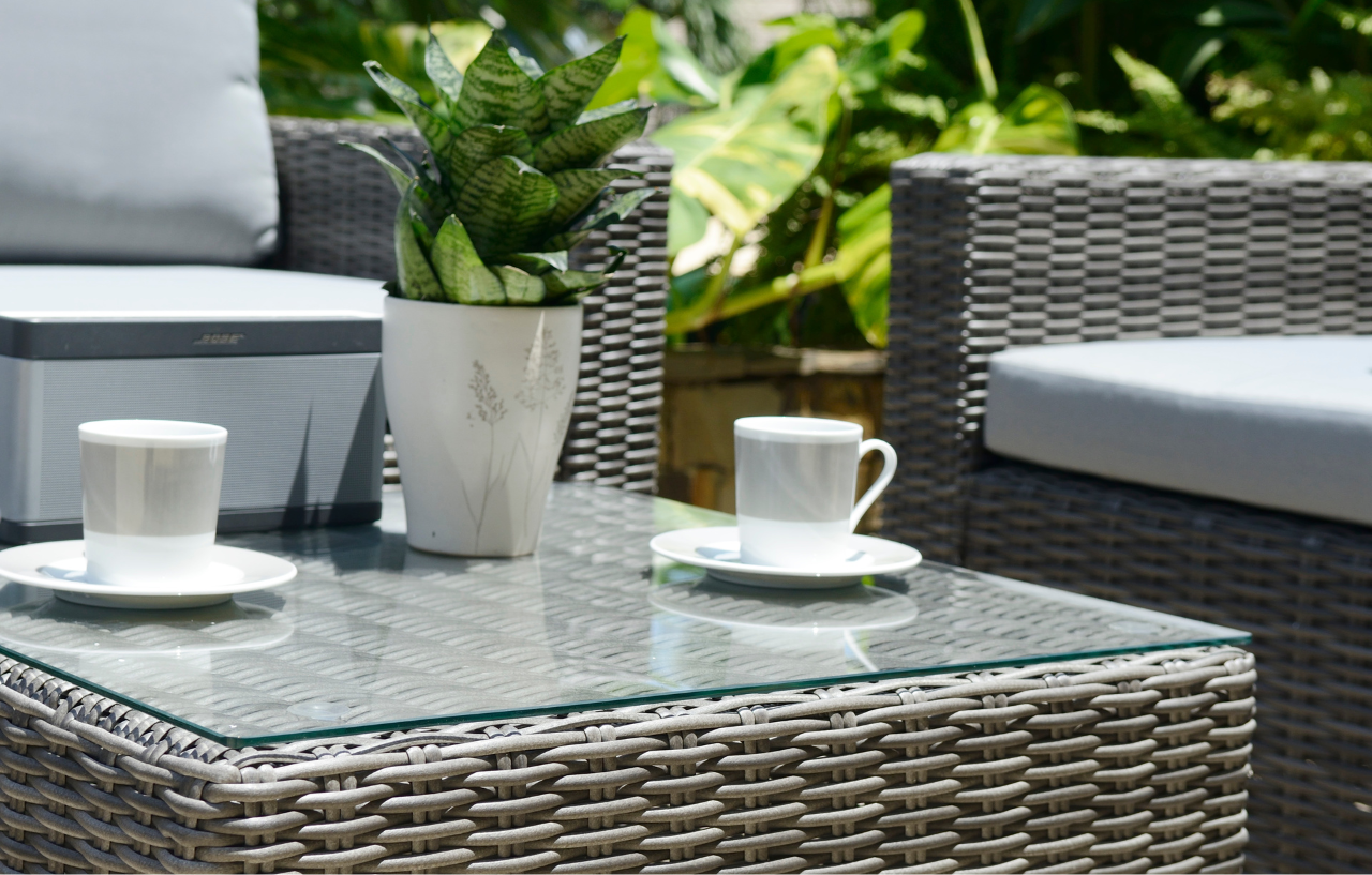 Marbella Grey 5 Seater Chaise Garden Sofa Set, Cover and Cushion Box Bundle - PN Home