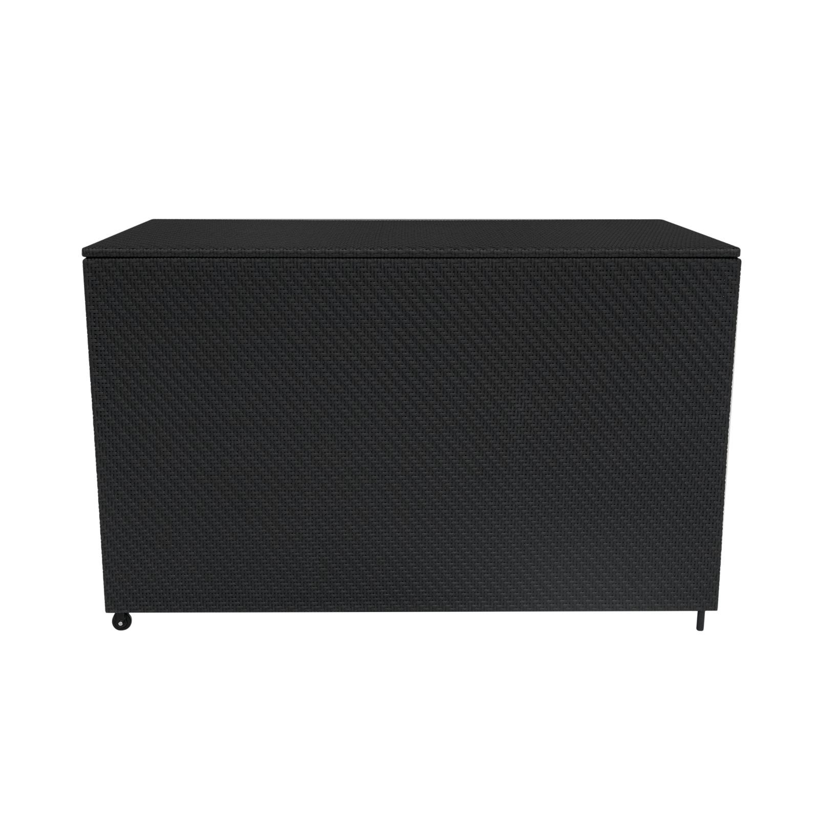 Rattan Modular 6 Piece Furniture Set & 996L Storage Box Black