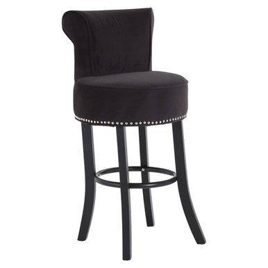 Regents Park Black Velvet Bar Chair - PN Home