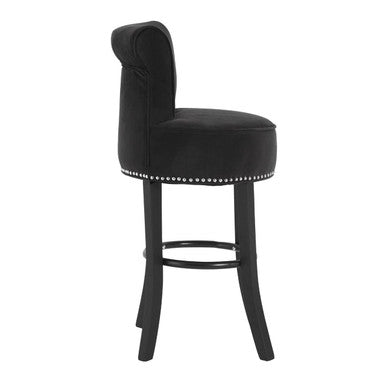 Regents Park Black Velvet Bar Chair