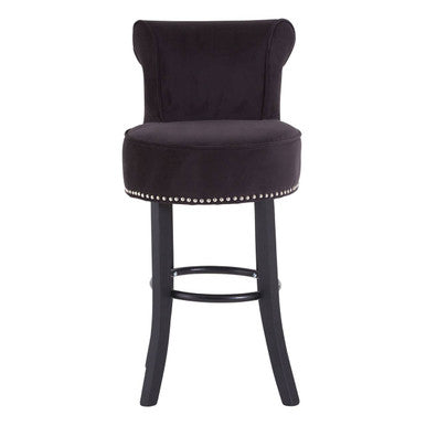 Regents Park Black Velvet Bar Chair - PN Home