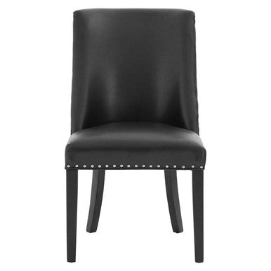 Rodeo Black Leather Effect Dining Chair - PN Home