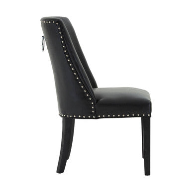 Rodeo Black Leather Effect Dining Chair - PN Home