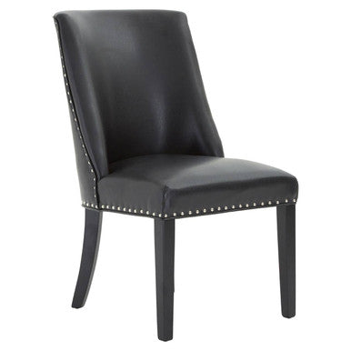 Rodeo Black Leather Effect Dining Chair - PN Home