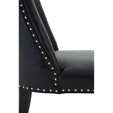 Rodeo Black Leather Effect Dining Chair - PN Home