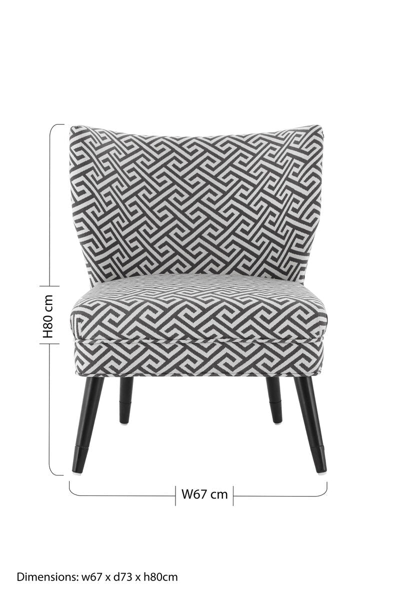 Regents Park Greek Key Design Accent Chair - PN Home