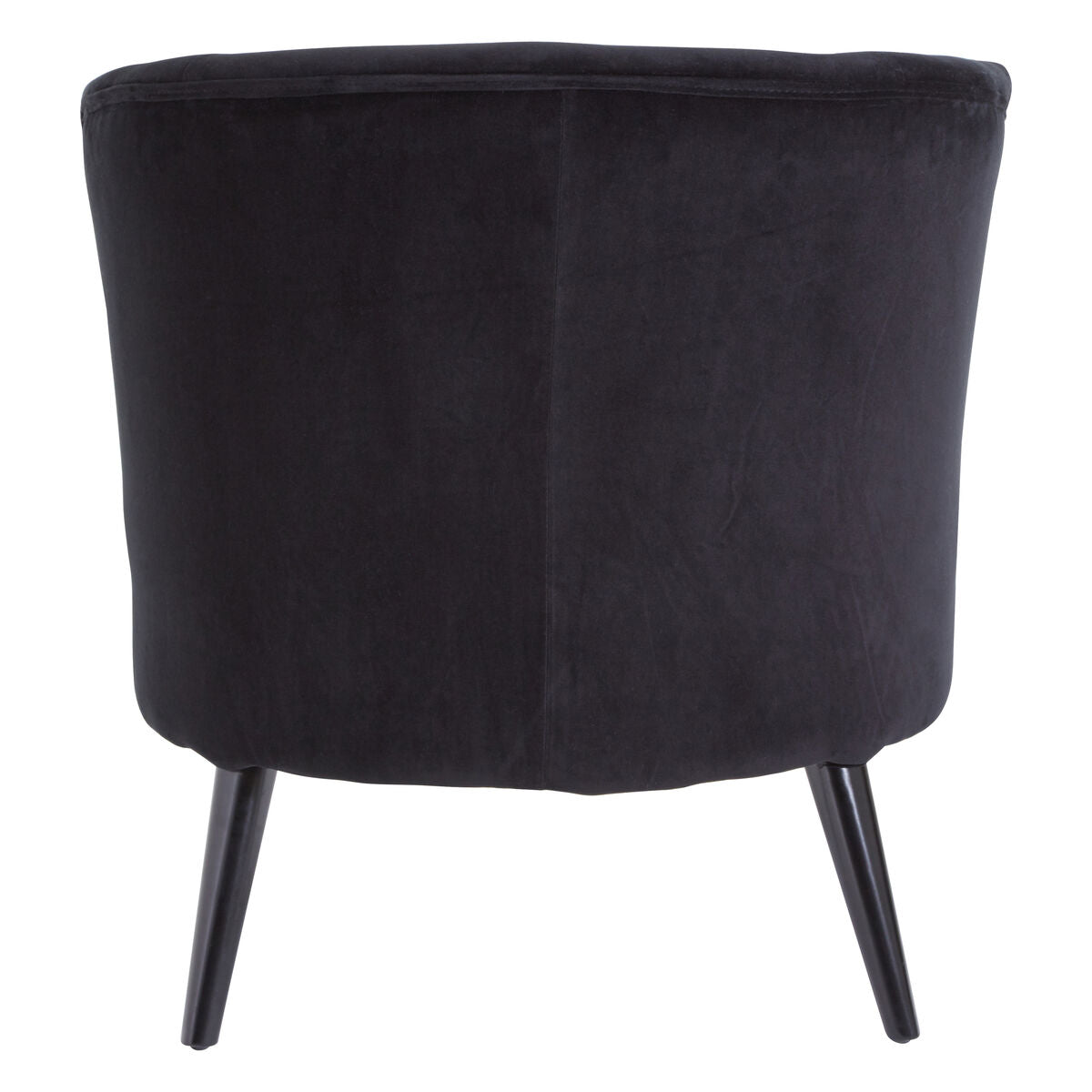 Round Plush Black Cotton Velvet Armchair - PN Home