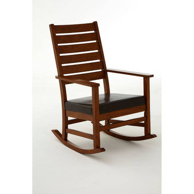 Relax Brown Leather Effect Rocking Chair - PN Home