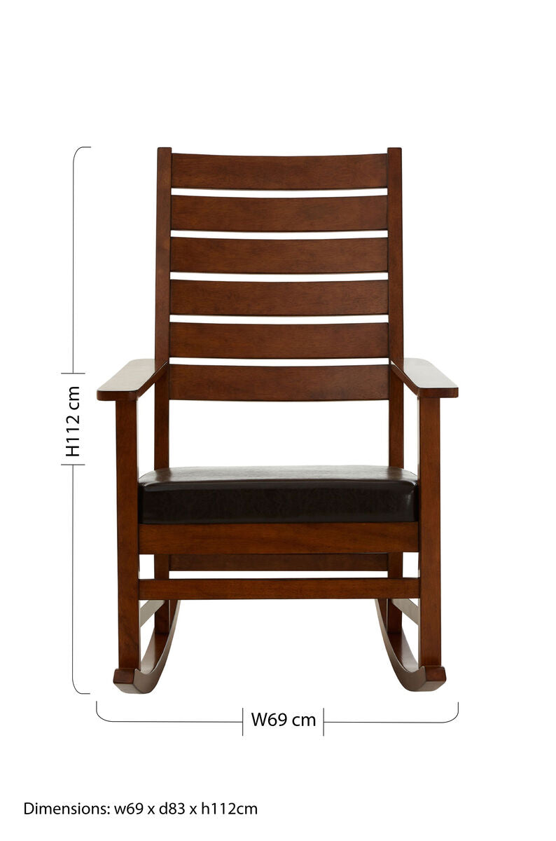 Relax Brown Leather Effect Rocking Chair - PN Home