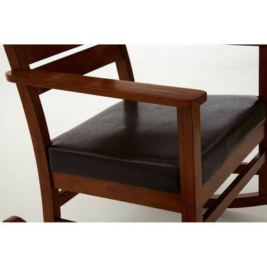 Relax Brown Leather Effect Rocking Chair - PN Home