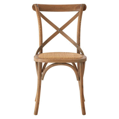 Lyon Grey Oak Wood And Cane Chair Weave Seat