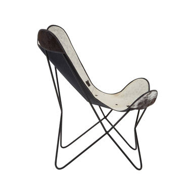 Buffalo Black and White Cowhide Butterfly Chair - PN Home