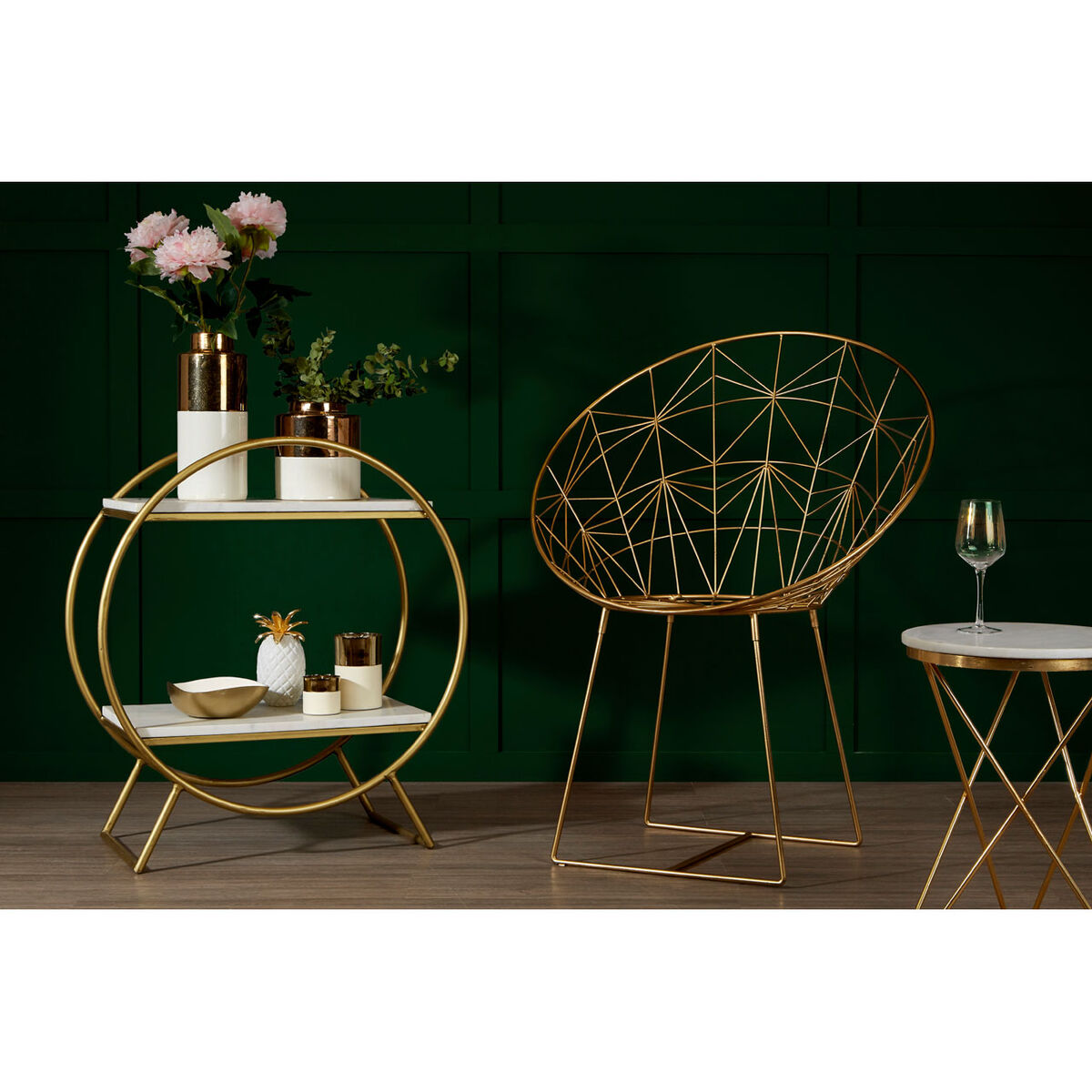 Templar Gold Frame Occasional Chair - PN Home