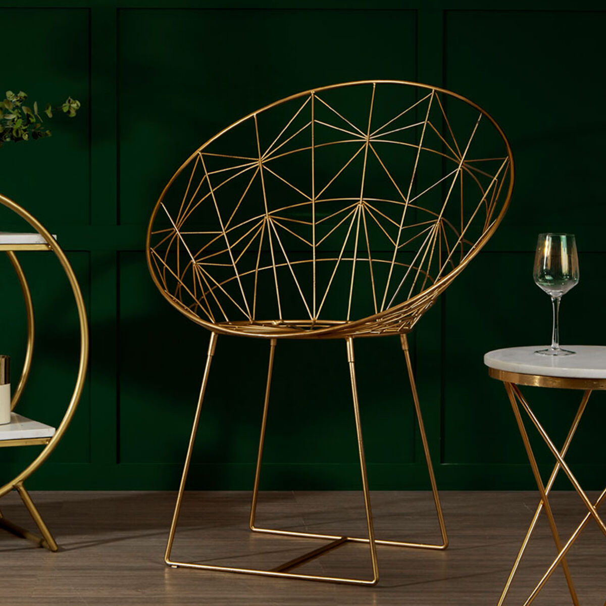Templar Gold Frame Occasional Chair - PN Home