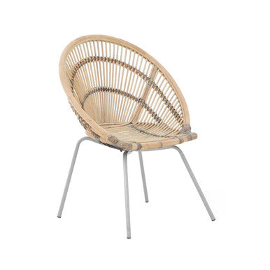 Lagom White Washed Natural Rattan Chair - PN Home