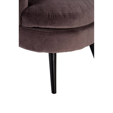 Regents Park Round Grey Velvet Plush Armchair