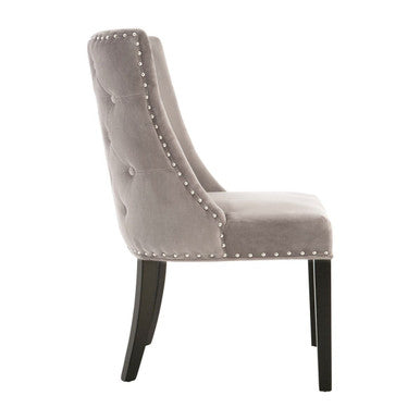 Regents Park Grey Velvet With Tufted Back Dining Chair - PN Home