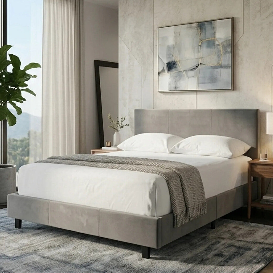 Napoli Grey King Bed - PN Home