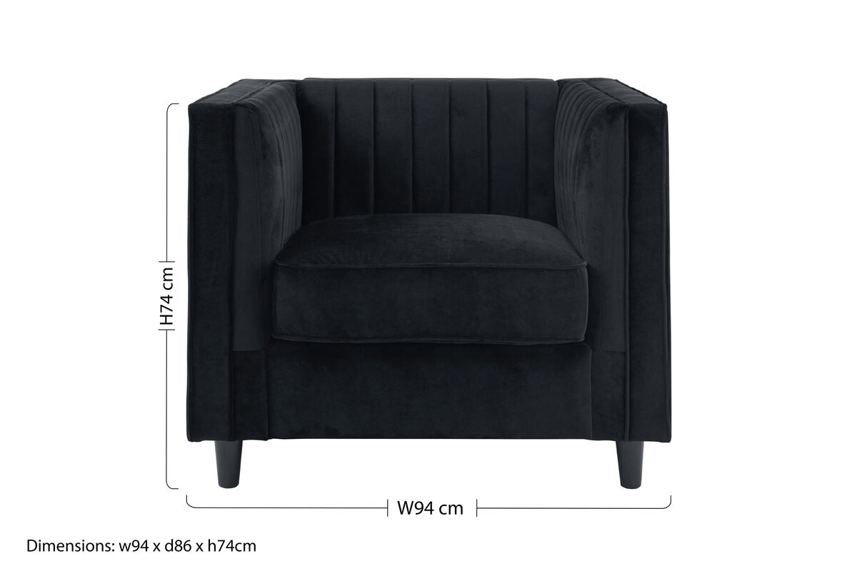 Farah Black Velvet Chair - PN Home
