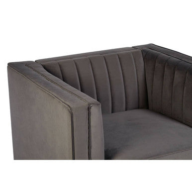 Farah Grey Velvet Chair - PN Home