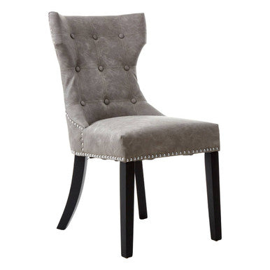 Daxton Grey Leather Effect Dining Chair - PN Home