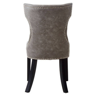 Daxton Grey Leather Effect Dining Chair - PN Home