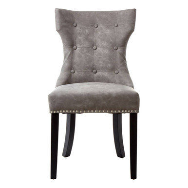Daxton Grey Leather Effect Dining Chair - PN Home