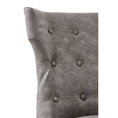 Daxton Grey Leather Effect Dining Chair - PN Home
