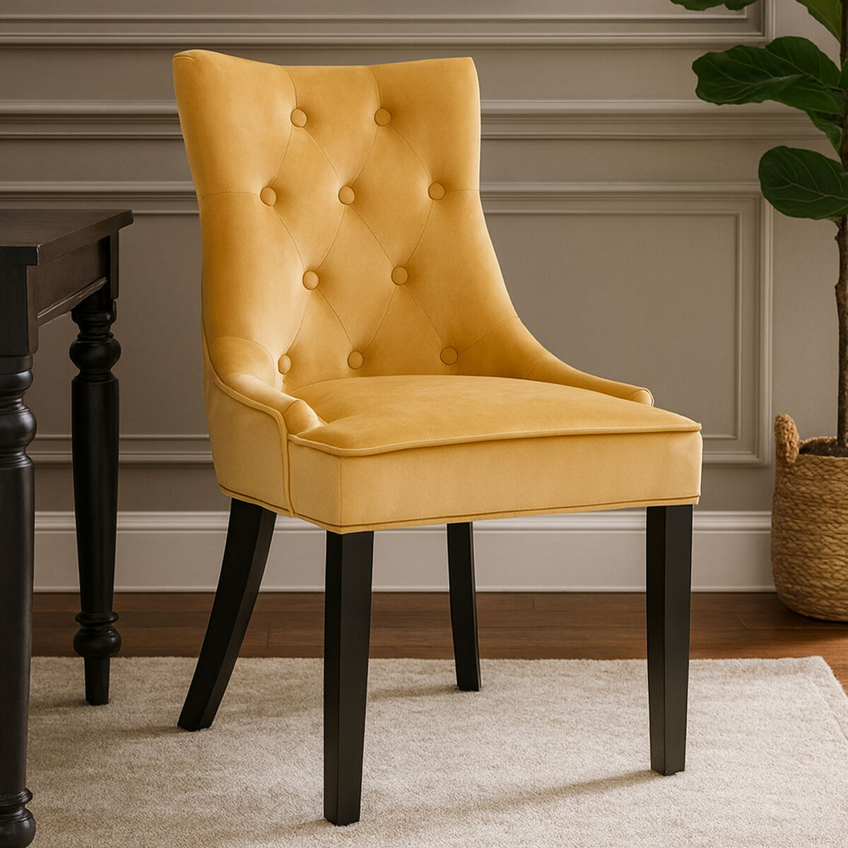 Daxton Ochre Velvet Dining Chair - PN Home