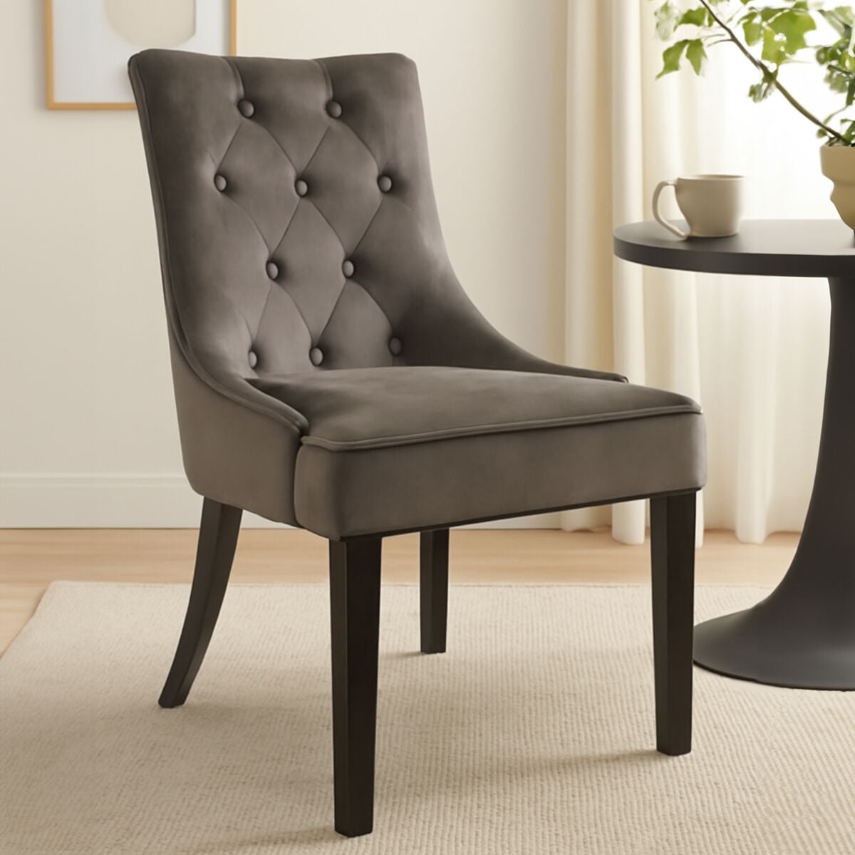 Daxton Storm Grey Velvet Dining Chair - PN Home