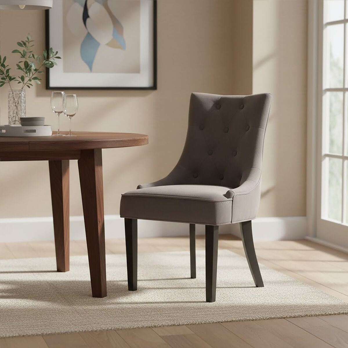 Daxton Storm Grey Velvet Dining Chair - PN Home