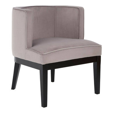 Daxton Light Grey Velvet Curved Back Chair - PN Home