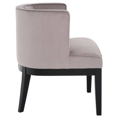 Daxton Light Grey Velvet Curved Back Chair - PN Home
