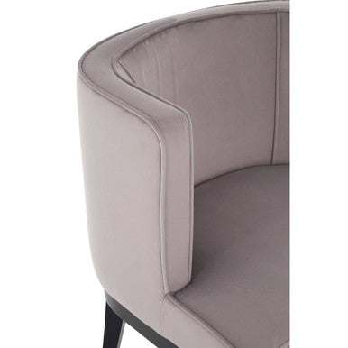 Daxton Light Grey Velvet Curved Back Chair - PN Home