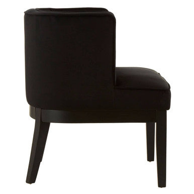 Daxton Black Velvet Curved Back Chair - PN Home