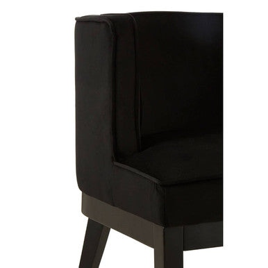 Daxton Black Velvet Curved Back Chair - PN Home