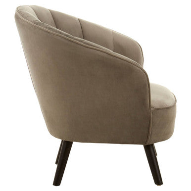 Regents Park Grey Velvet Curved Chair - PN Home