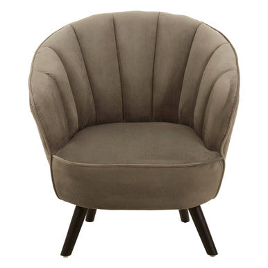 Regents Park Grey Velvet Curved Chair - PN Home