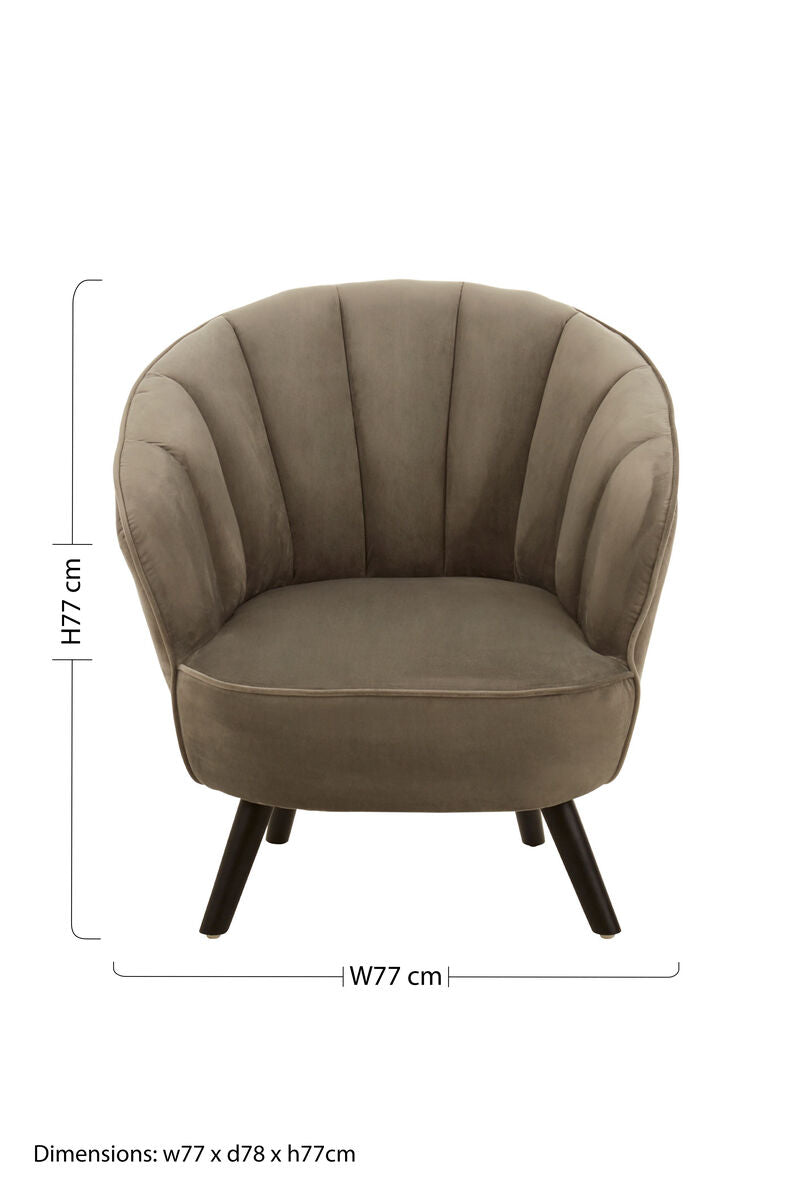 Regents Park Grey Velvet Curved Chair - PN Home